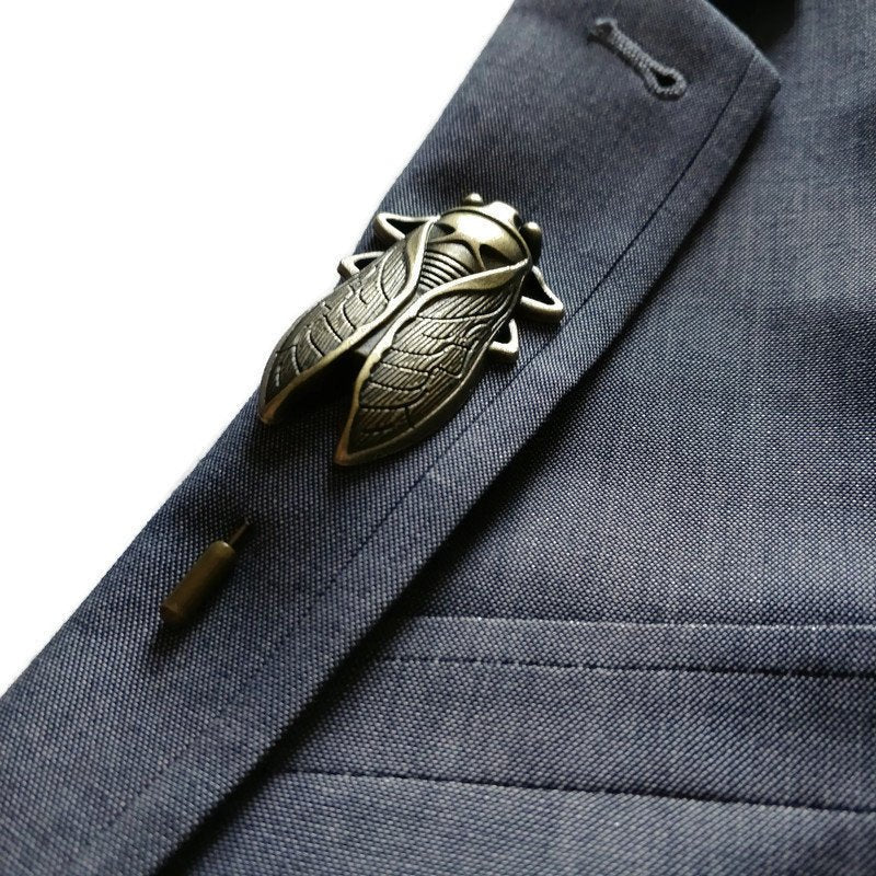 Buy Online Unique and High Quality Bronze Cicada Insect Brooch / Lapel Pin Brooch - Tilted Trinket Designs