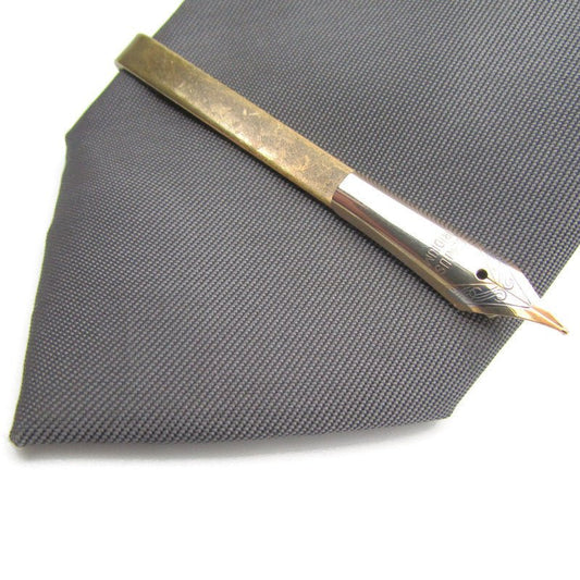 Buy Online Unique and High Quality Bronze Fountain Pen Tie Clip Tie Clip - Tilted Trinket Designs