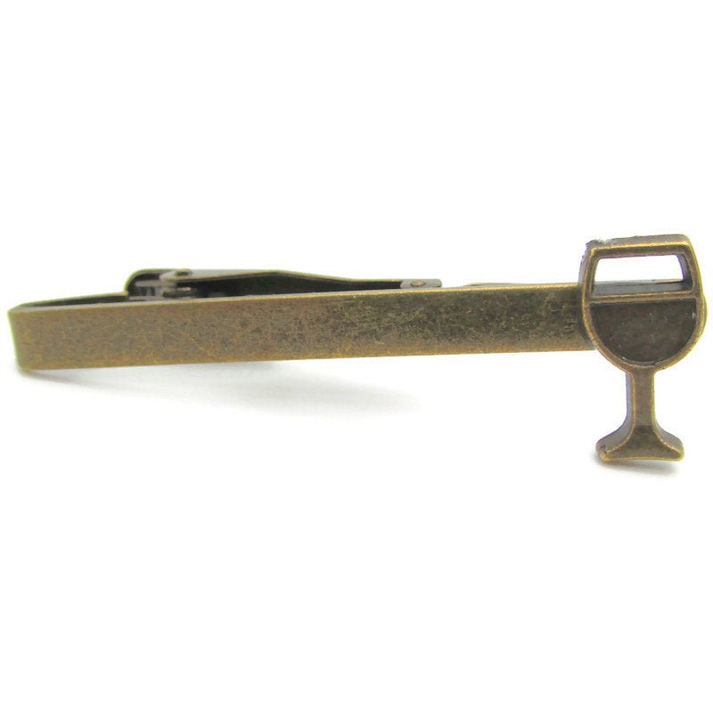 Buy Online Unique and High Quality Bronze Wine Glass Tie Clip Tie Clip - Tilted Trinket Designs