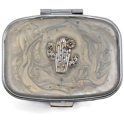 Cactus Champagne Pill Box - Tilted Trinket Designs