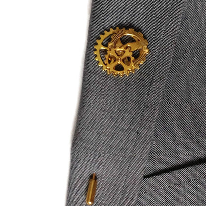 Buy Online Unique and High Quality Gold Clockwork Steampunk Lapel Pin / Brooch Brooch - Tilted Trinket Designs