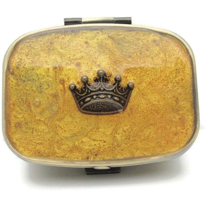 Buy Online Unique and High Quality Gold Crown Pill Box, King Queen Medication Holder, Small Pill Box, Mint Box, Sweet Case, Vitamin Box, Epoxy Resin, Royalty Monarchy Gift Pill Box - Tilted T