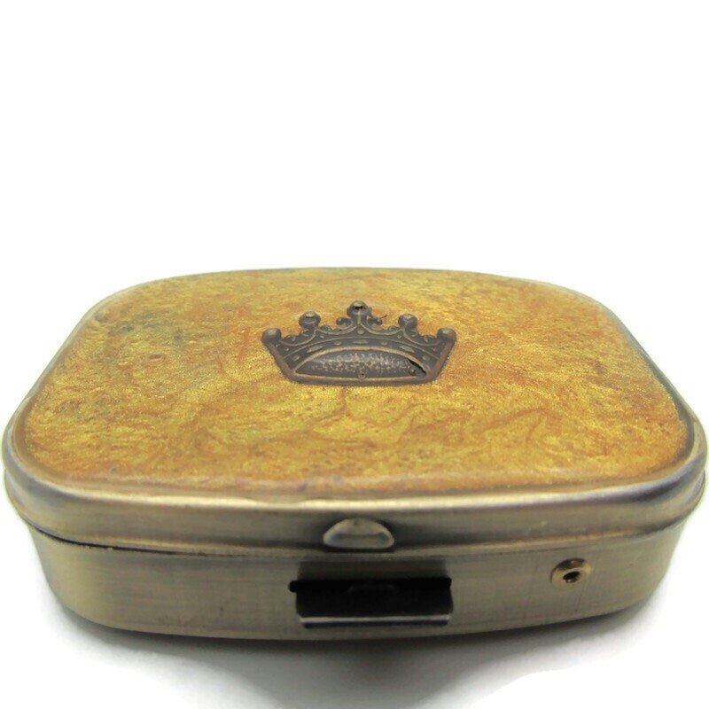 Buy Online Unique and High Quality Gold Crown Pill Box, King Queen Medication Holder, Small Pill Box, Mint Box, Sweet Case, Vitamin Box, Epoxy Resin, Royalty Monarchy Gift Pill Box - Tilted T