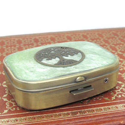 Buy Online Unique and High Quality Green Tree of Life Pill Box Pill Box - Tilted Trinket Designs