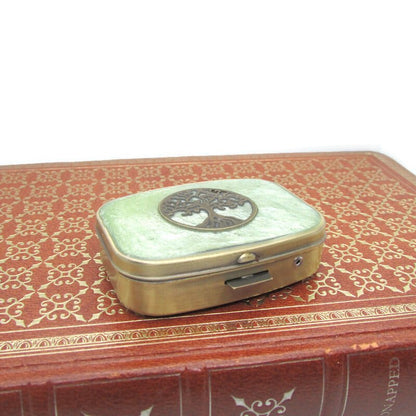 Buy Online Unique and High Quality Green Tree of Life Pill Box Pill Box - Tilted Trinket Designs