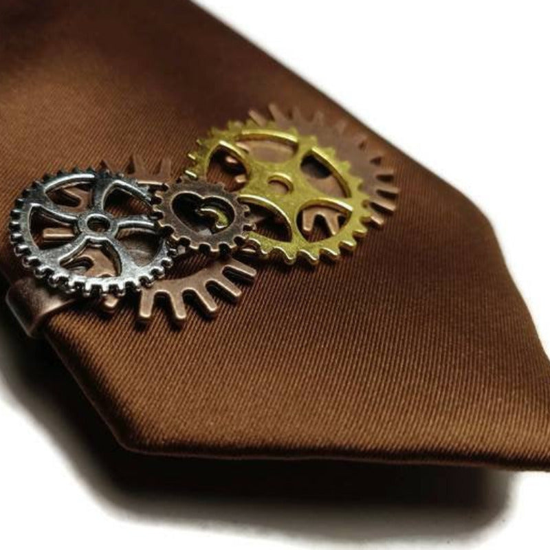 Buy Online Unique and High Quality Multi Colour Steampunk Tie Clip Tie Clip - Tilted Trinket Designs