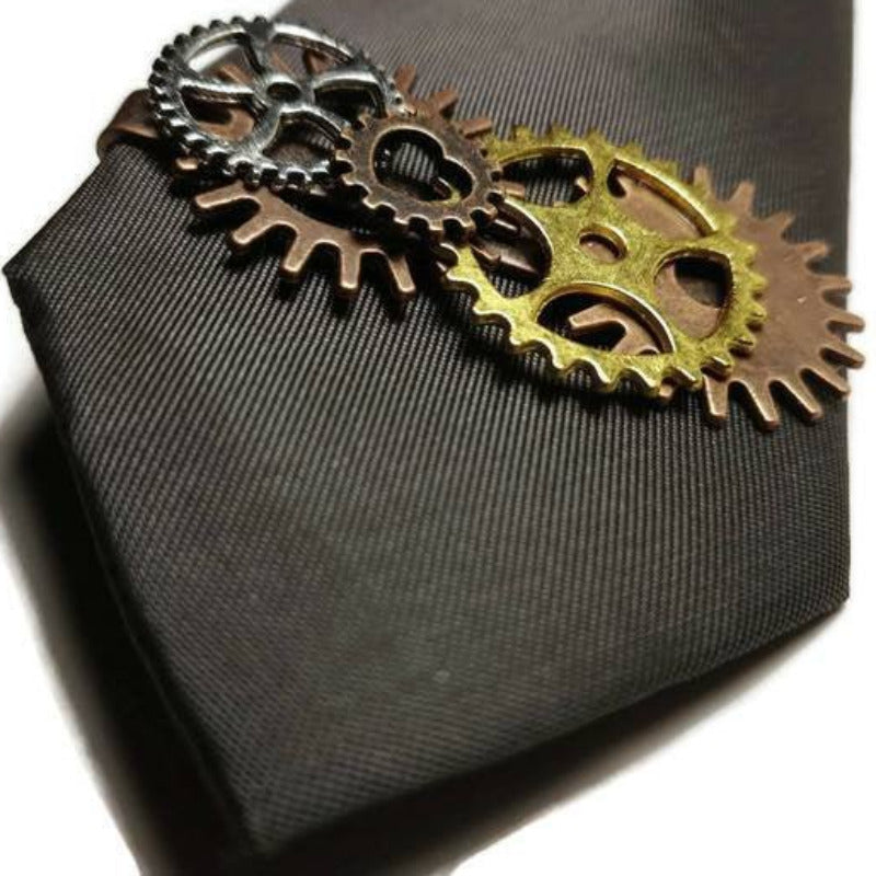 Buy Online Unique and High Quality Multi Colour Steampunk Tie Clip Tie Clip - Tilted Trinket Designs