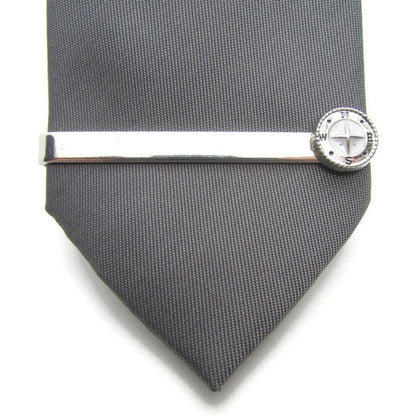 Buy Online Unique and High Quality Silver Compass Tie Clip Tie Clip - Tilted Trinket Designs