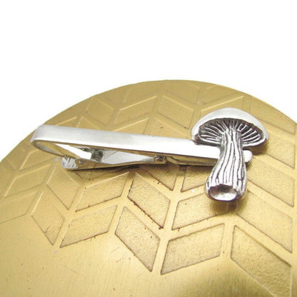 Buy Online Unique and High Quality Silver Mushroom Tie Clip Tie Clip - Tilted Trinket Designs