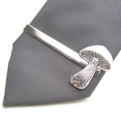 Buy Online Unique and High Quality Silver Mushroom Tie Clip Tie Clip - Tilted Trinket Designs