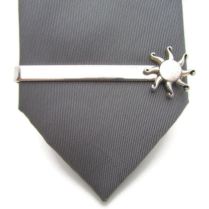 Buy Online Unique and High Quality Silver Sun Tie Clip Tie Clip - Tilted Trinket Designs