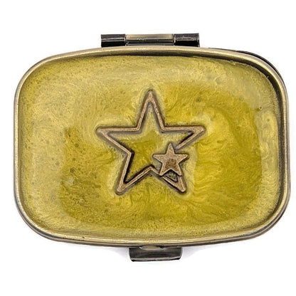 Yellow Stars Pill Box - Tilted Trinket Designs