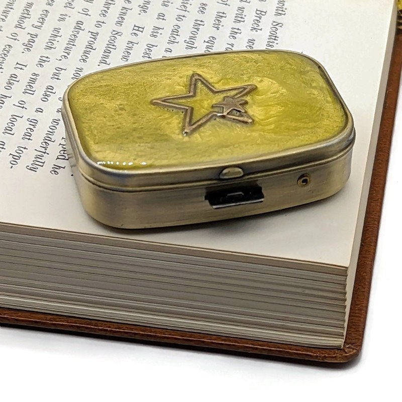 Yellow Stars Pill Box - Tilted Trinket Designs