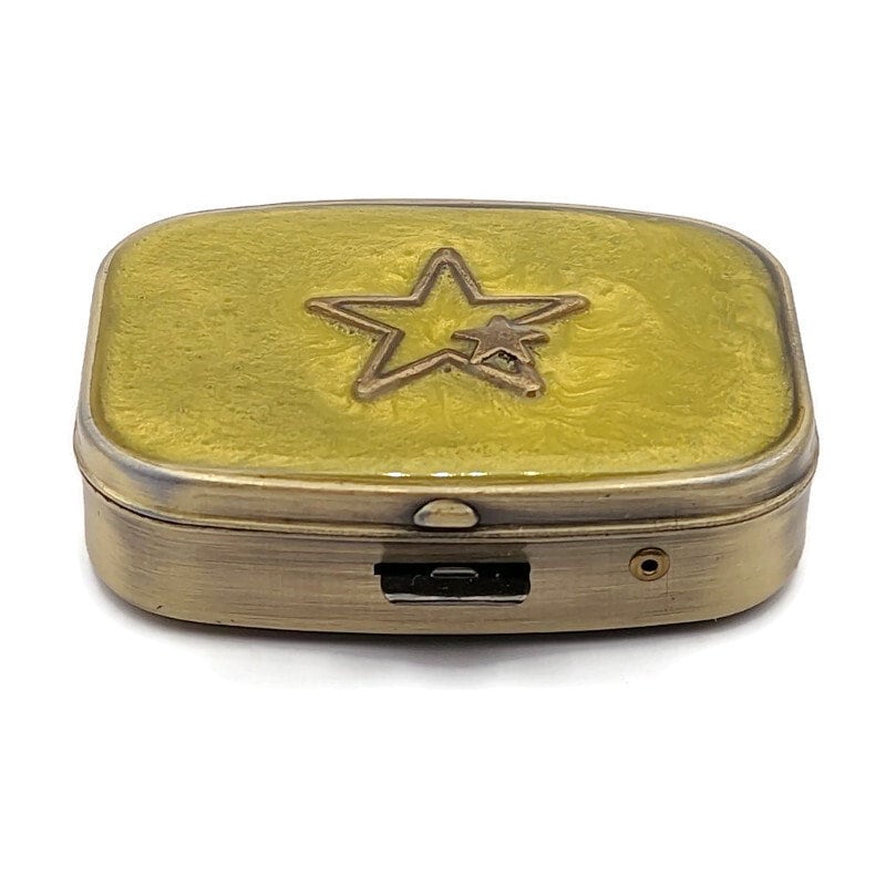 Yellow Stars Pill Box - Tilted Trinket Designs