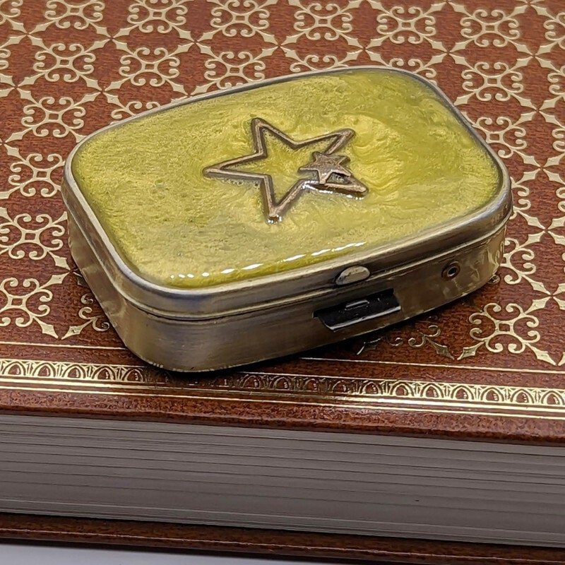 Yellow Stars Pill Box - Tilted Trinket Designs